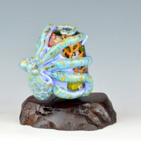 Image 5 of XXXXL. Periwinkle Reticulated Kraken with Coral Reef Garden - Flamework Glass Sculpture