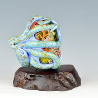 Image 6 of XXXXL. Periwinkle Reticulated Kraken with Coral Reef Garden - Flamework Glass Sculpture