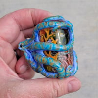 Image 11 of XXXXL. Periwinkle Reticulated Kraken with Coral Reef Garden - Flamework Glass Sculpture