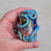 Image 12 of XXXXL. Periwinkle Reticulated Kraken with Coral Reef Garden - Flamework Glass Sculpture