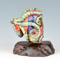 Image 1 of XXXXL. Reticulated Coral Kraken and it's Coral Reef Garden - Flamework Glass Sculpture