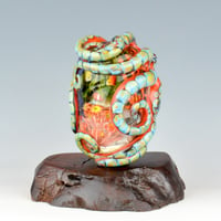 Image 4 of XXXXL. Reticulated Coral Kraken and it's Coral Reef Garden - Flamework Glass Sculpture