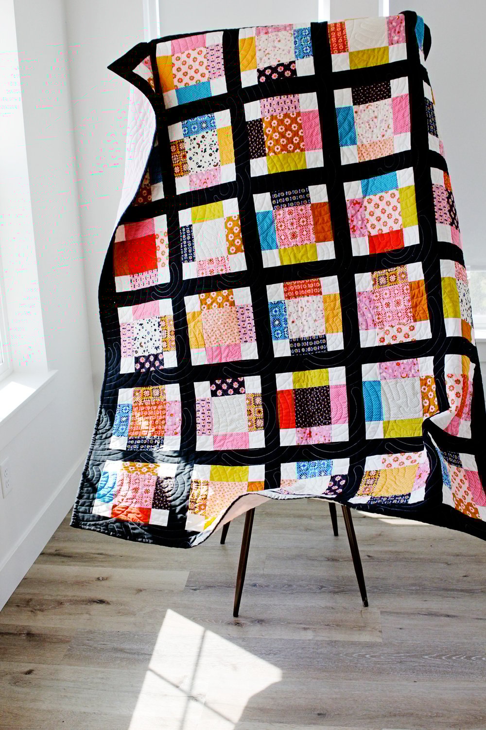 Image of ALL PATCHED UP Charm Square Patchwork Quilt Pattern
