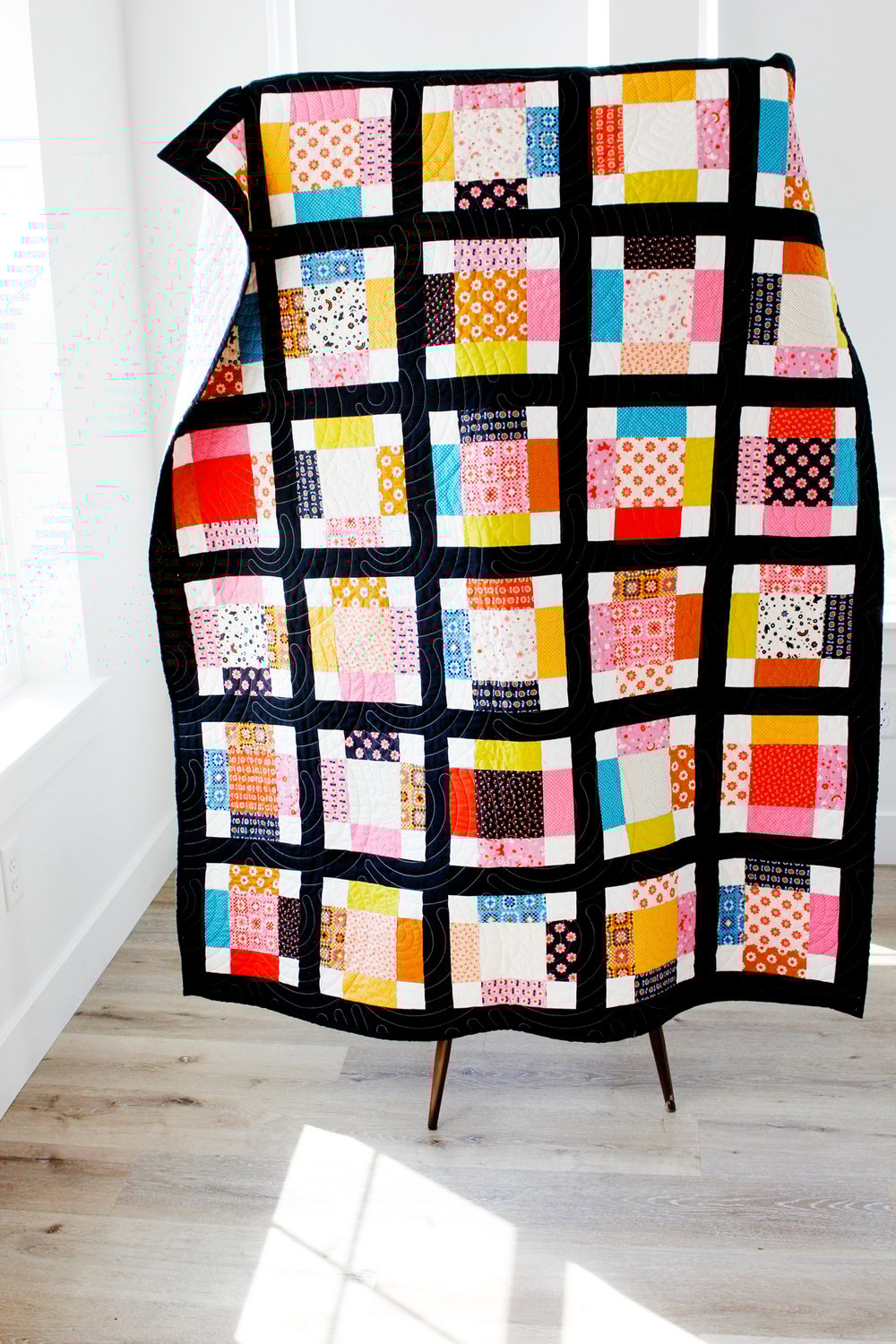 Image of ALL PATCHED UP Charm Square Patchwork Quilt Pattern