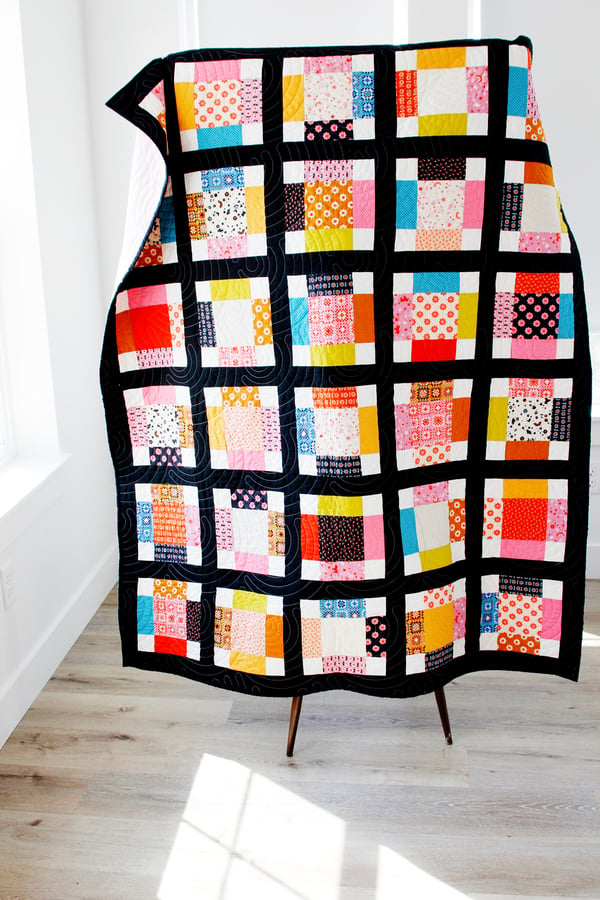 Image of ALL PATCHED UP Charm Square Patchwork Quilt Pattern