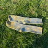 Naturally Dyed Socks - Green Stars - Indigo & Marigold