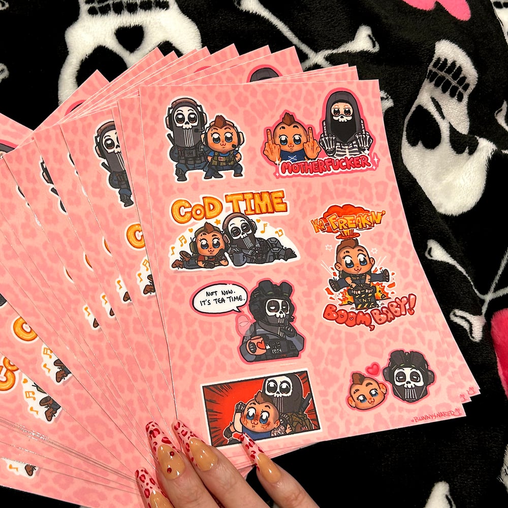 COD ghoap team epic vinyl sticker sheet