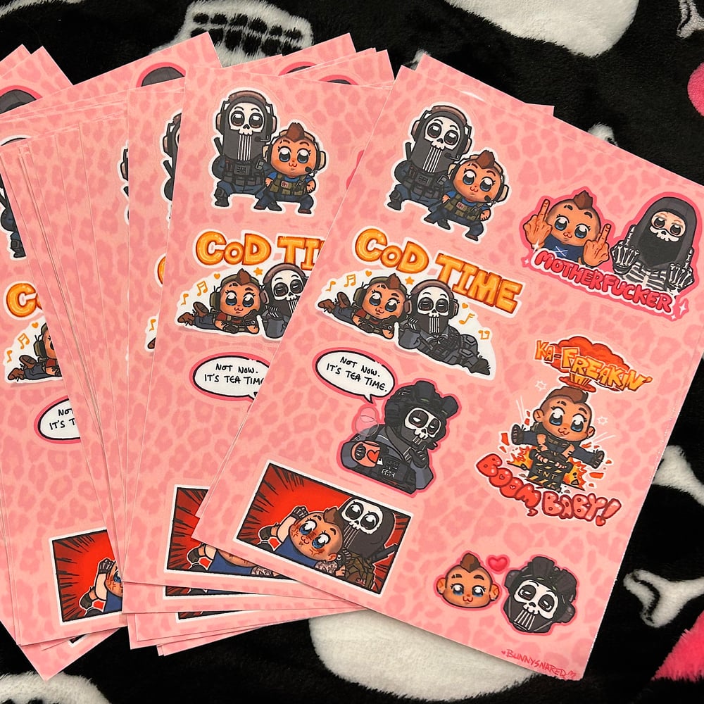 COD ghoap team epic vinyl sticker sheet