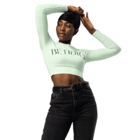 Image 4 of BE FIERCE Honeydew Recycled Long-Sleeve Crop Top