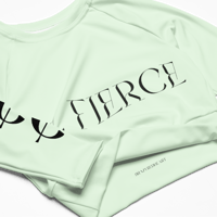 Image 6 of BE FIERCE Honeydew Recycled Long-Sleeve Crop Top