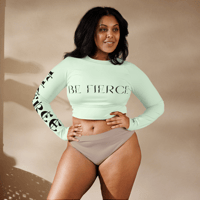 Image 7 of BE FIERCE Honeydew Recycled Long-Sleeve Crop Top