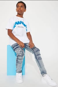 Image 1 of Denim Cargo Jeans