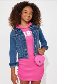 Image 1 of Fuschia Heart Shaped Crossbody  bag