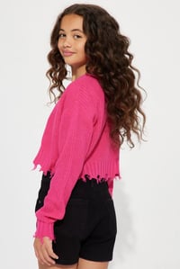 Image 2 of Pink Cropped Cardigan