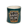 handbuilt baked bean can cup - dark green