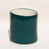 handbuilt baked bean can cup - dark green