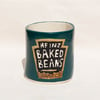 handbuilt baked bean can cup - dark green