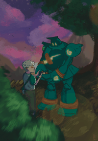 Pkm x HQ!!! mini print ~ Aone and Golurk