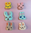 felt bunny pins