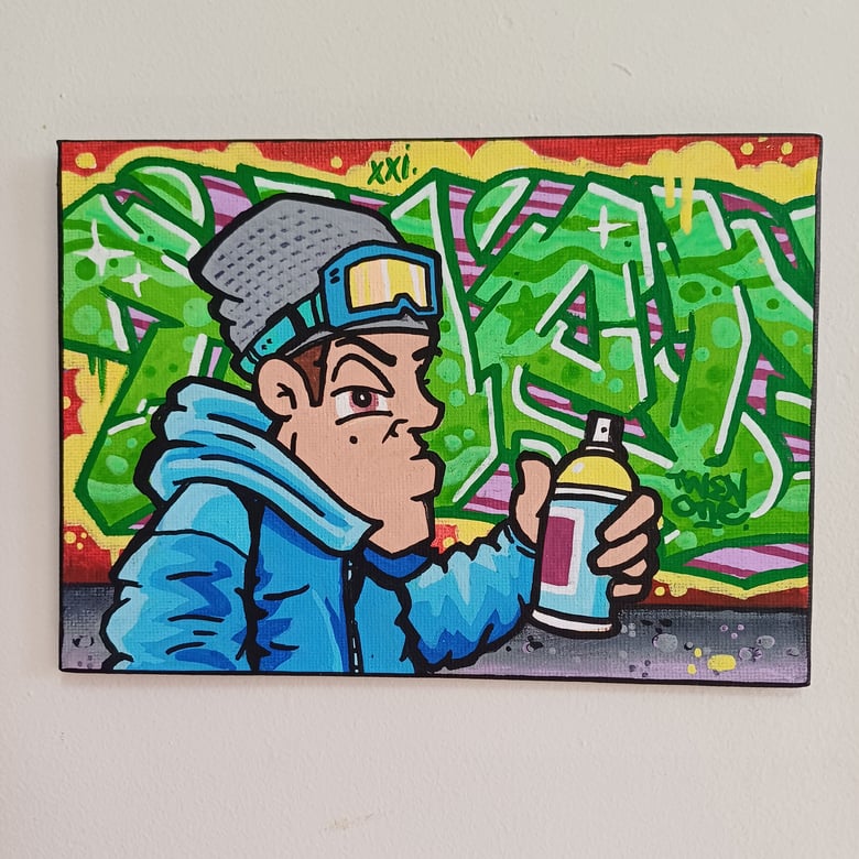 Image of Bboy twen1 original painting by mikey xxi 