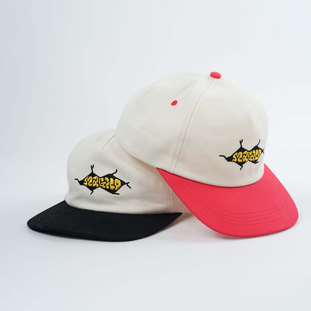 MÁGICO - "Cracked" Unstructured snapback (natural/red)