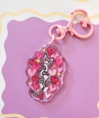 Image 2 of Heartsies Cat - Keychain Charm