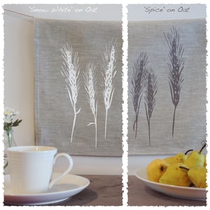 Image of Tea Towel: 100% Linen <i>'Wheat' on Oat</i>