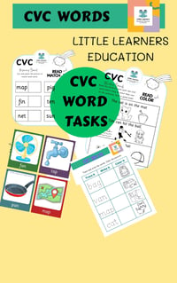 CVC word tasks digital download