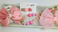 Image 3 of Pink Rose Bow Accessory Set