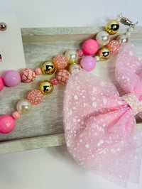 Image 6 of Pink Rose Bow Accessory Set