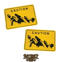 Image 1 of Caution Illegal Immigrant Crossing Stickers Share Pack | Stickers and Decals