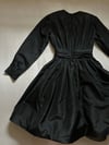 late 1960s Oscar de la Renta silk plunging black dress