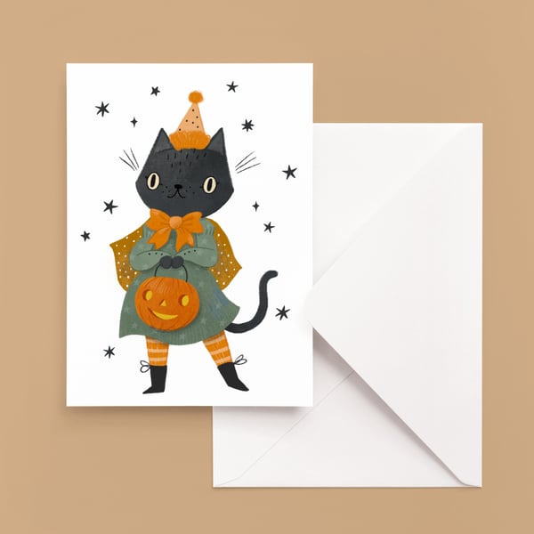 Image of Halloween Kitty Greeting Card