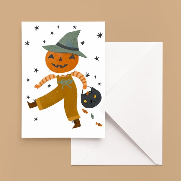 Image of Halloween Pumpkin Greeting Card