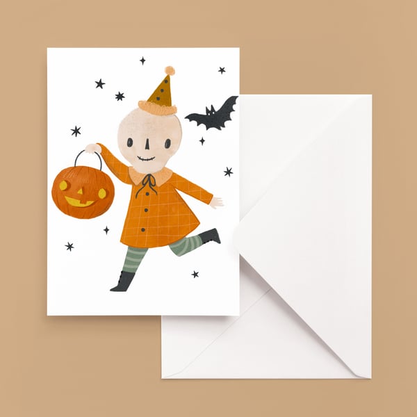 Image of Halloween Skeleton Greeting Card