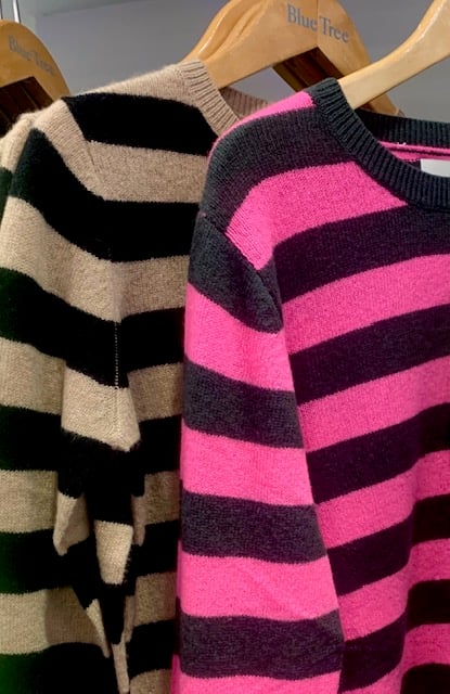 Image of Jumper1234 Striped Cashmere Crews (Two Colorways)