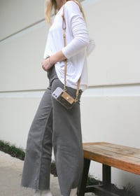 Image 2 of Upcycled Material From LV Luxury Phone Wallet With Strap