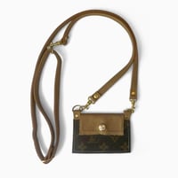 Image 5 of Upcycled Material From LV Luxury Phone Wallet With Strap