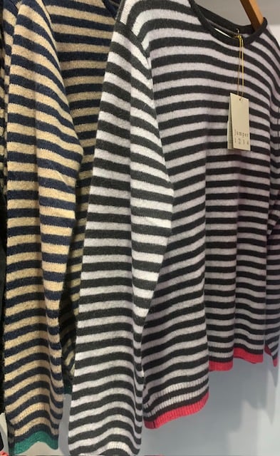 Image of Jumper1234 Thin Striped Cashmere Crew (Two Versions)