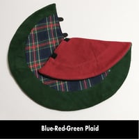 Image 2 of 17” MIni Christmas Tree Skirt - Blue/Red/Green Plaid