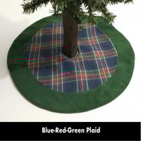 Image 1 of 17” MIni Christmas Tree Skirt - Blue/Red/Green Plaid