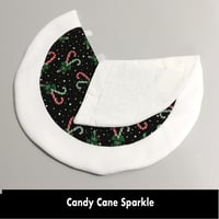 Image 2 of 17” MIni Christmas Tree Skirt - Candy Cane Sparkle