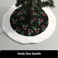 Image 1 of 17” MIni Christmas Tree Skirt - Candy Cane Sparkle