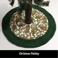 Image 1 of 17” MIni Christmas Tree Skirt - Christmas Paisley