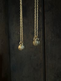 Image 2 of Tiny brass pumpkin charm necklaces