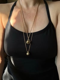 Image 3 of Tiny brass pumpkin charm necklaces