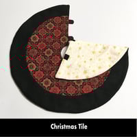 Image 2 of 17” MIni Christmas Tree Skirt - Christmas Tile
