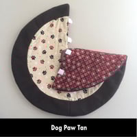 Image 2 of 17” MIni Christmas Tree Skirt - Dog Paw Tan