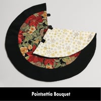Image 2 of 17” MIni Christmas Tree Skirt - Poinsettia Bouque