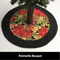 Image 1 of 17” MIni Christmas Tree Skirt - Poinsettia Bouque